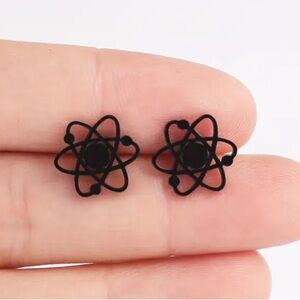 Black Atomic Design Earrings